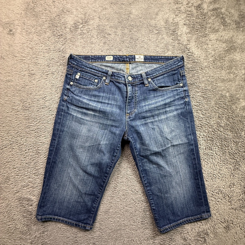 Y2K AG Adriano Goldschmied Malibu Bermuda Shorts USA Made Womens 30 Jean Denim